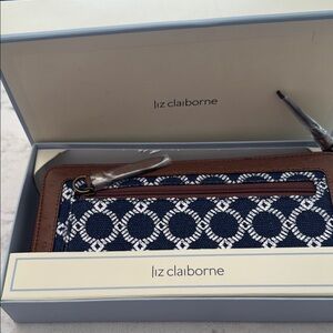 Liz Claiborne Blue and Brown Wallet